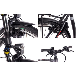 28 Zoll E-Bike City Herren CHRISSON E-ROUNDER mit 7 Gang Shimano Nexus BOSCH 400Wh schwarz-matt