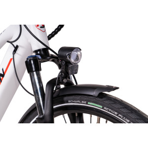 28 Zoll E-Bike City Damen CHRISSON E-ROUNDER mit 9 Gang Shimano Alivio weiß, Power Pack 400