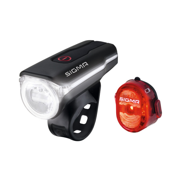 SIGMA SPORT LED Leuchten Set AURA 60 / Nugget II USB Akku 60-Lux STVZO-konform