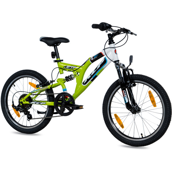 20 Zoll Mountainbike Kinderrad KCP JETT FSF 6G SHIMANO weiss grün